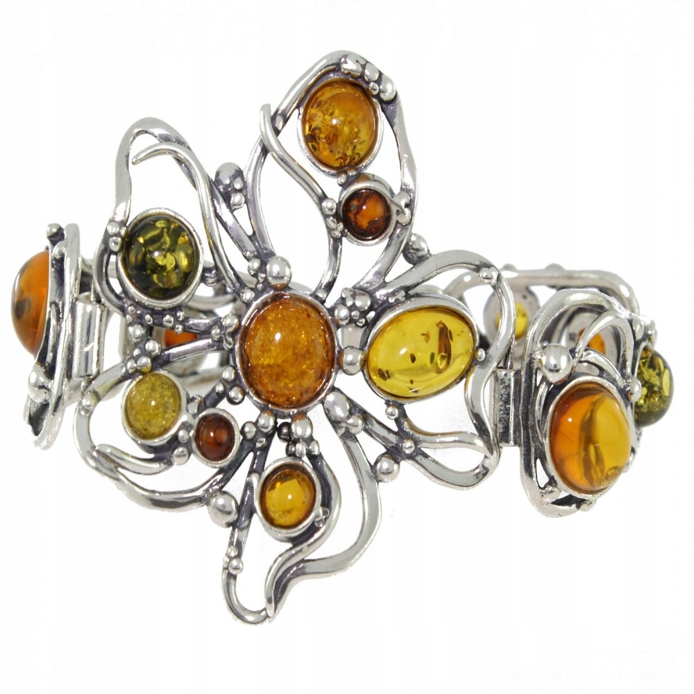 Strieborný náramok s Amber PU-BR390/14