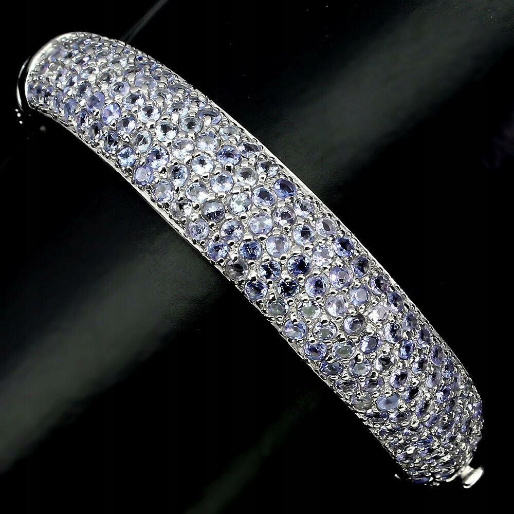 Striebro prírodný náramok Tanzanity 925 2