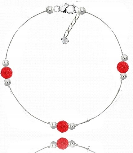 Strieborný náramok Swarovski, noha Shamballa