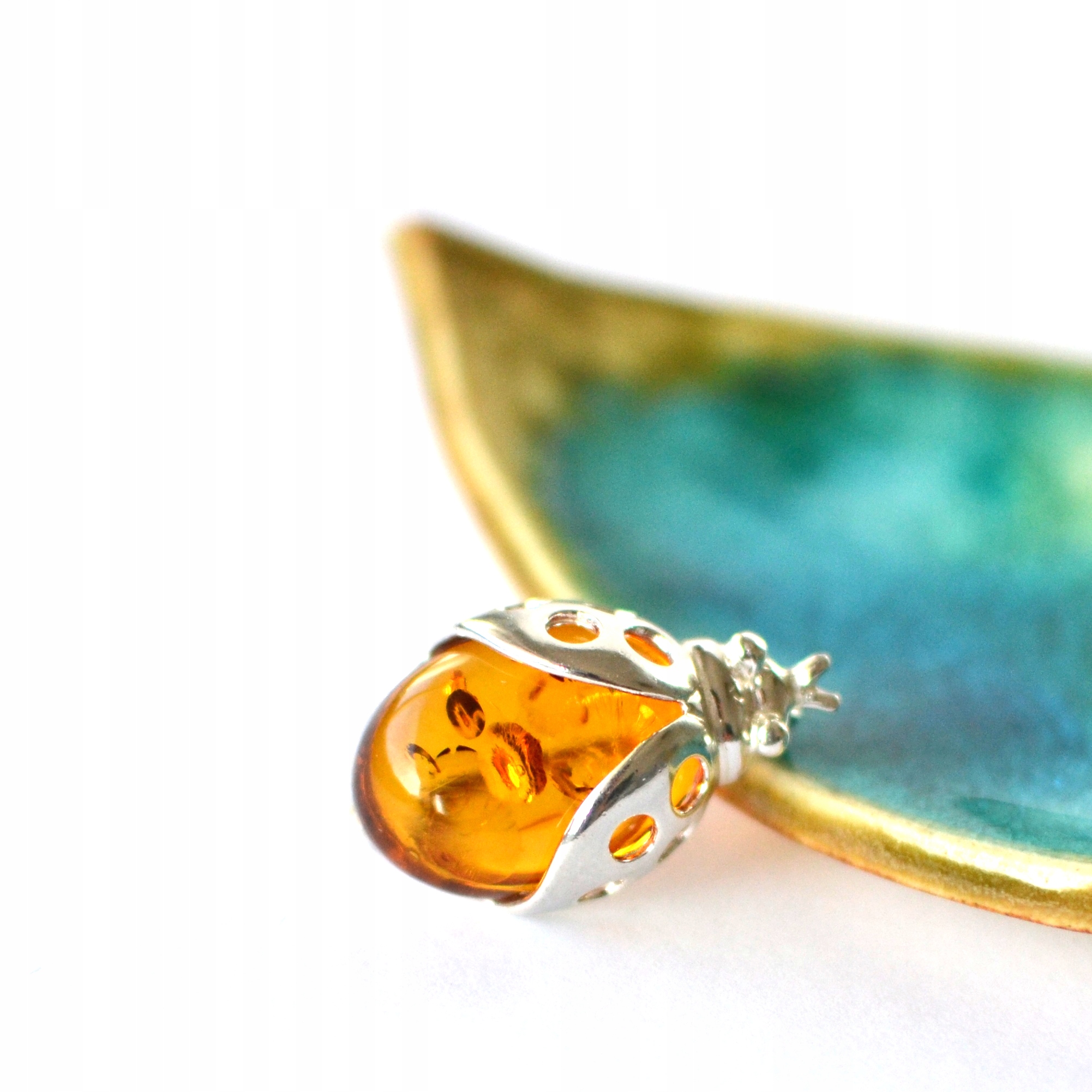 Striebro Biedronka Biedronka Natural Amber Amber Amber