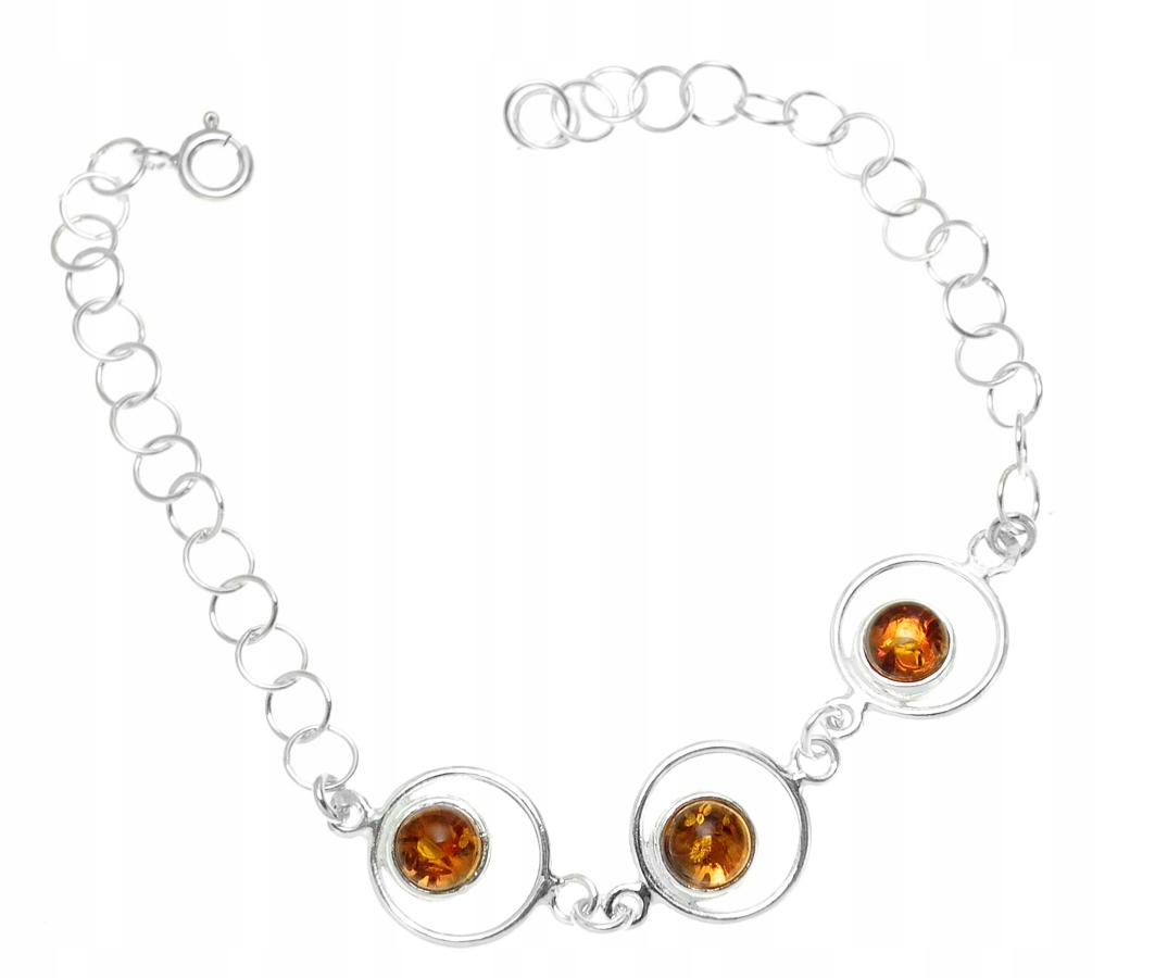 Striebro zaujímavé náramky Amber / reťazec