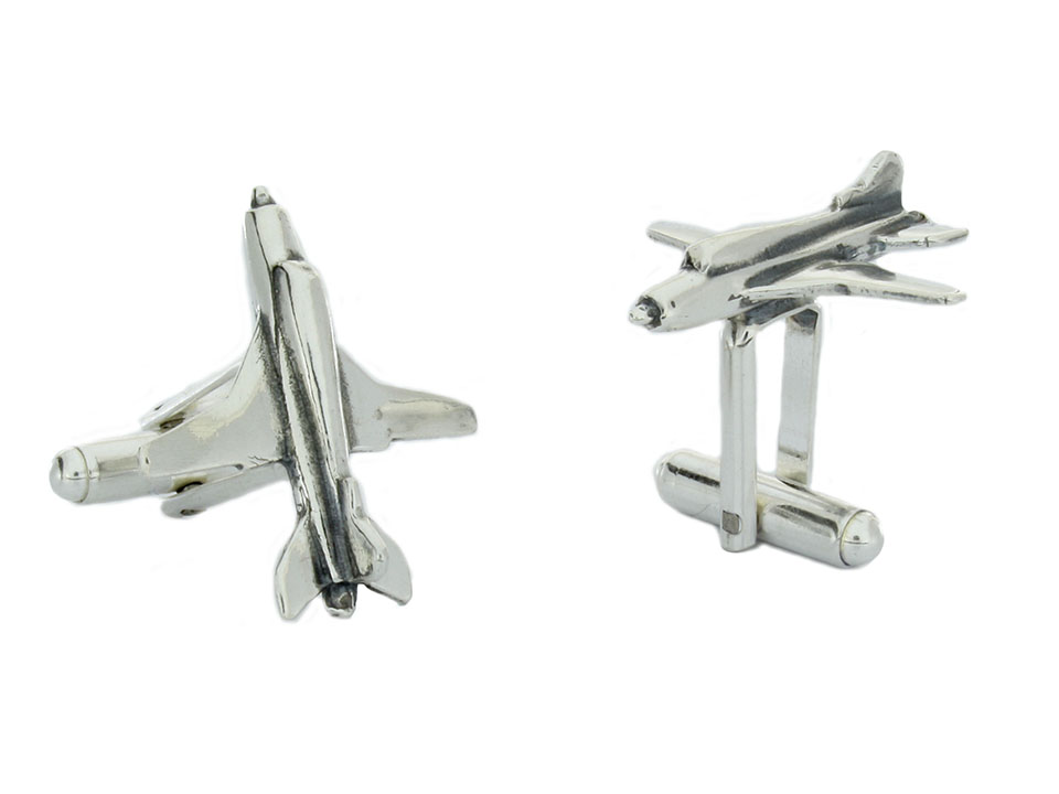 Striebro 0,925 Cufflinks lietadlá SU-22