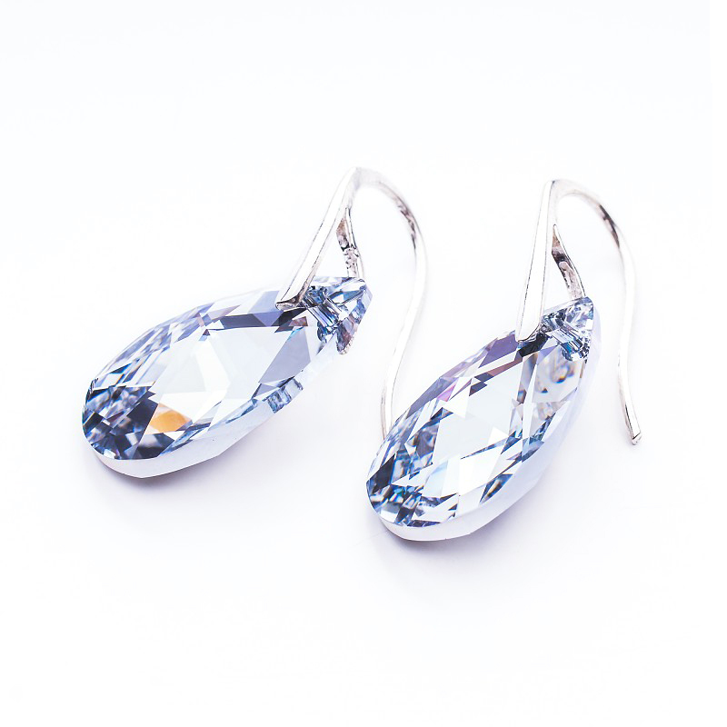Striebro 925 náušníc z Kr. Swarovski mandle 22 mm