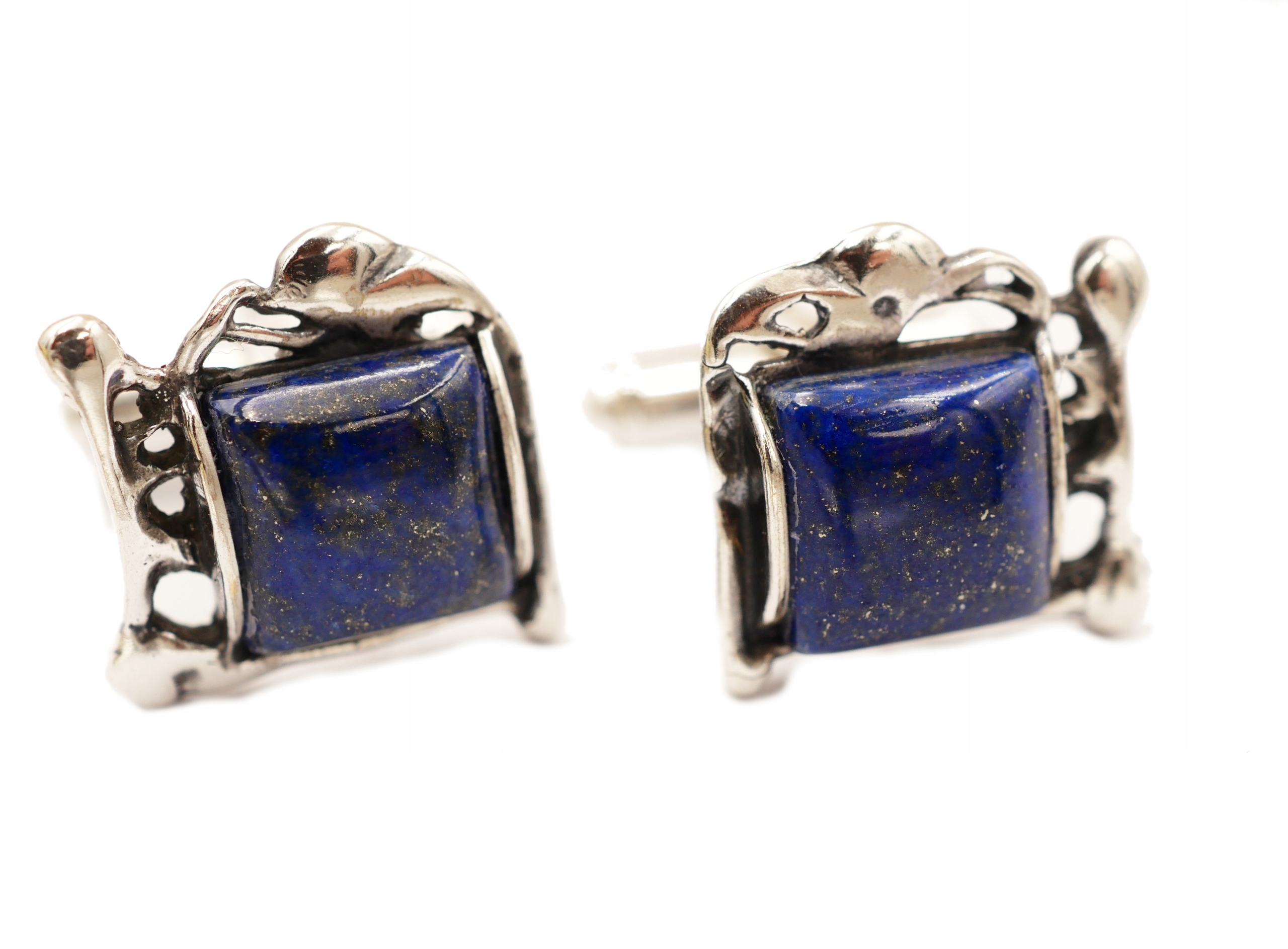 Striebro 925 Cufflinks s lazuli lapismi