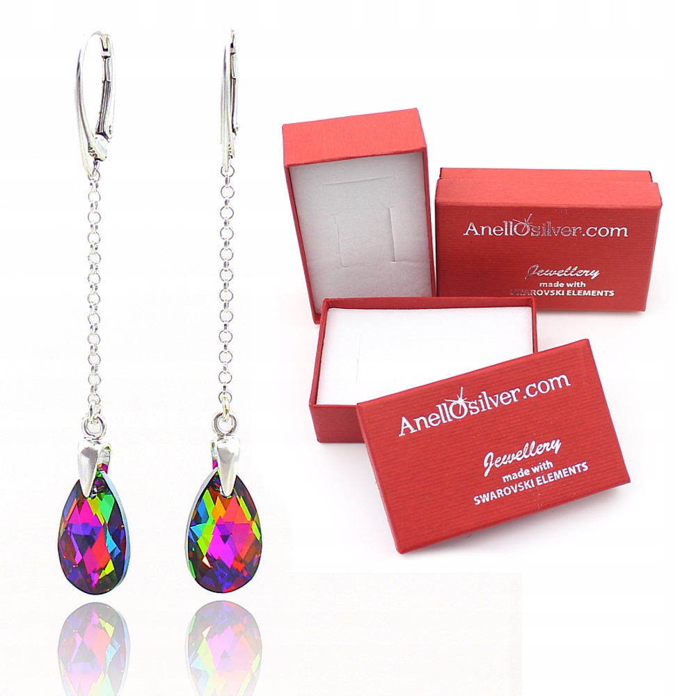 Strieborné dlhé náušnice z prvku Swarovski