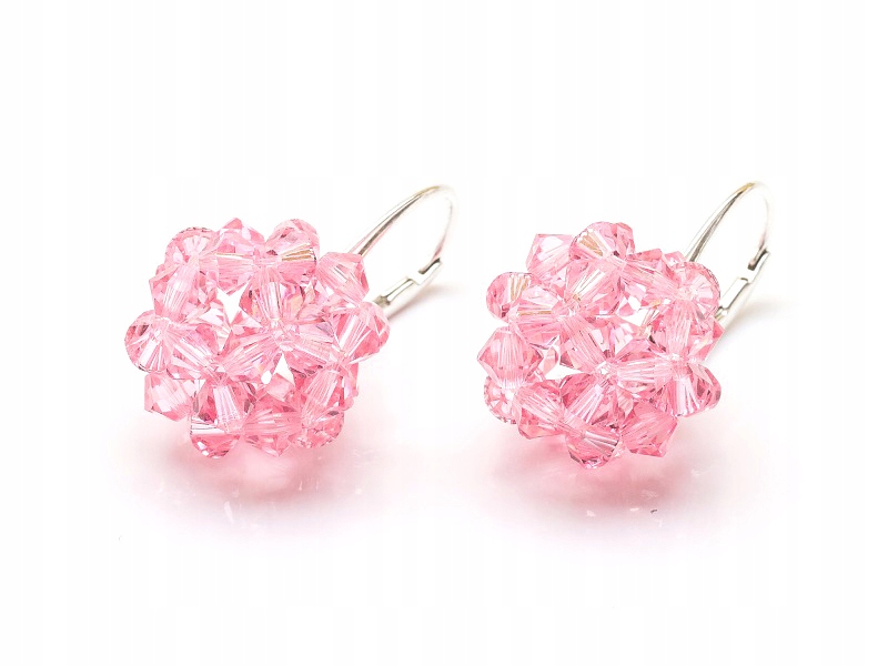 Strieborné náušnice 925 gule 16 s Kr. Swarovski LR