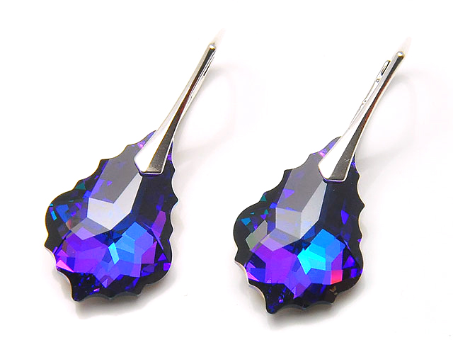 Strieborné 925 Swarovski Barokové náušnice + krabička