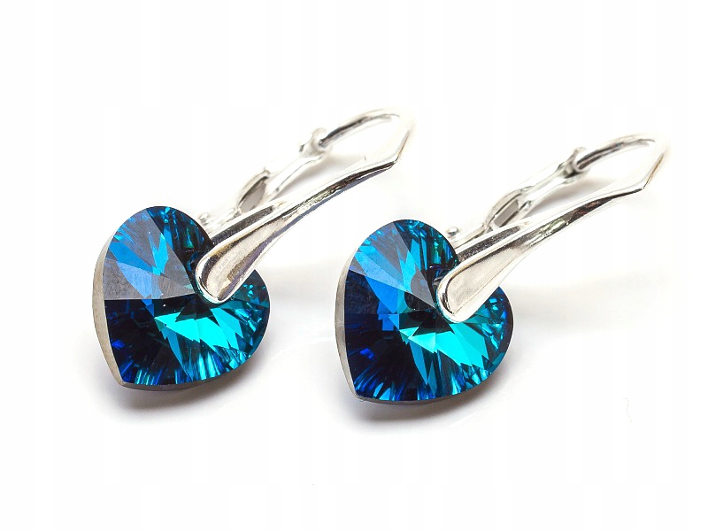 Striebro 925 náušníc z Kr. Swarovski Hearts 10 bbl