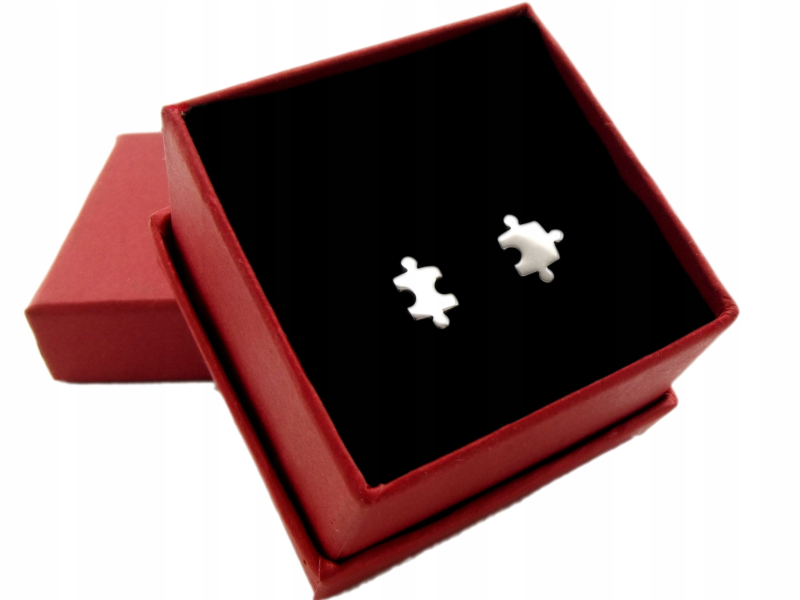 Strieborné náušnice strieborné 925 puzzle tyčinky puzzle
