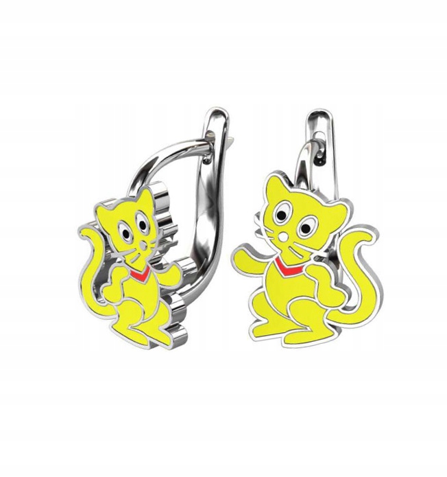 Strieborné červené náušnice Kitty v angličtine !!!