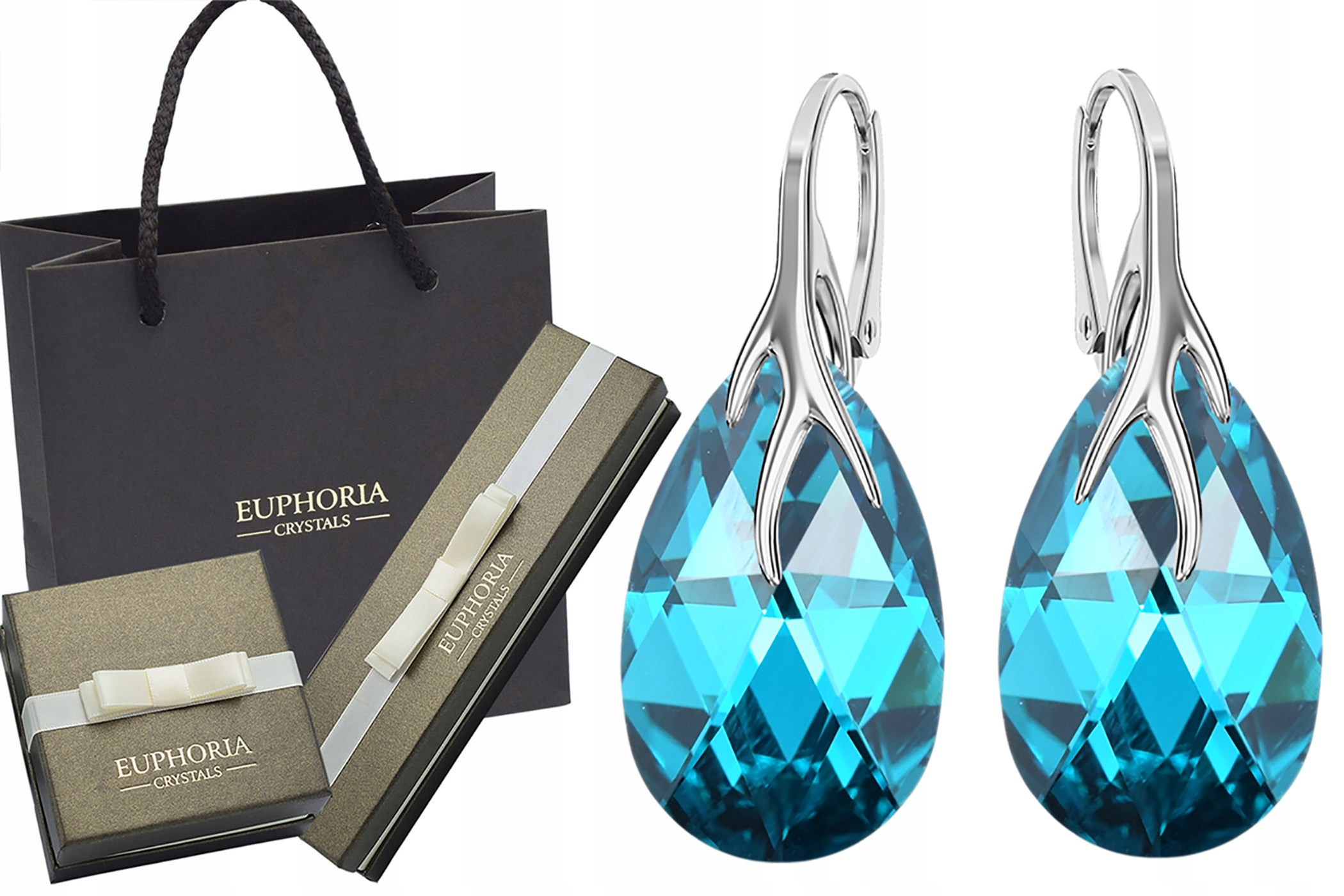 Strieborné korenisté náušnice Swarovski