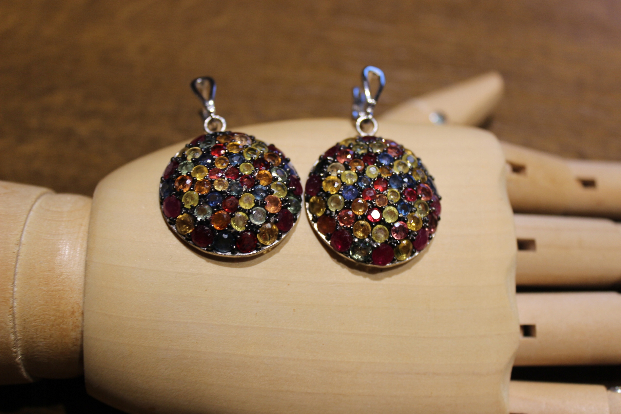 Strieborné náušnice 925 Natural Shaggy Rubies 2
