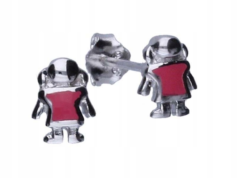 Strieborné náušnice 925 ružové dievča 0,75 g