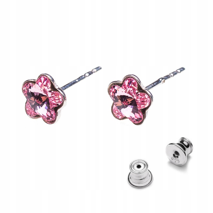 Striebro 925 náušníc z Kr. Kvet Swarovski 6 mm