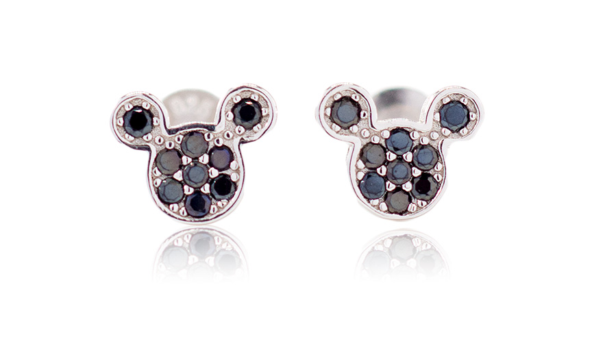 Strieborné náušnice myši Mickey Silver 925 červené