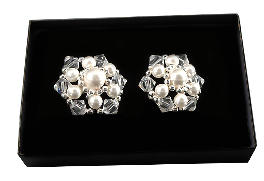 Strieborné svadobné náušnice Swarovski KL41