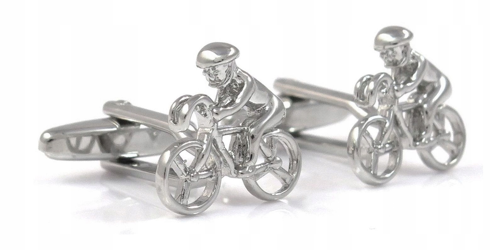 Strieborné manžetové gombíky - cyklista - bicykel U86