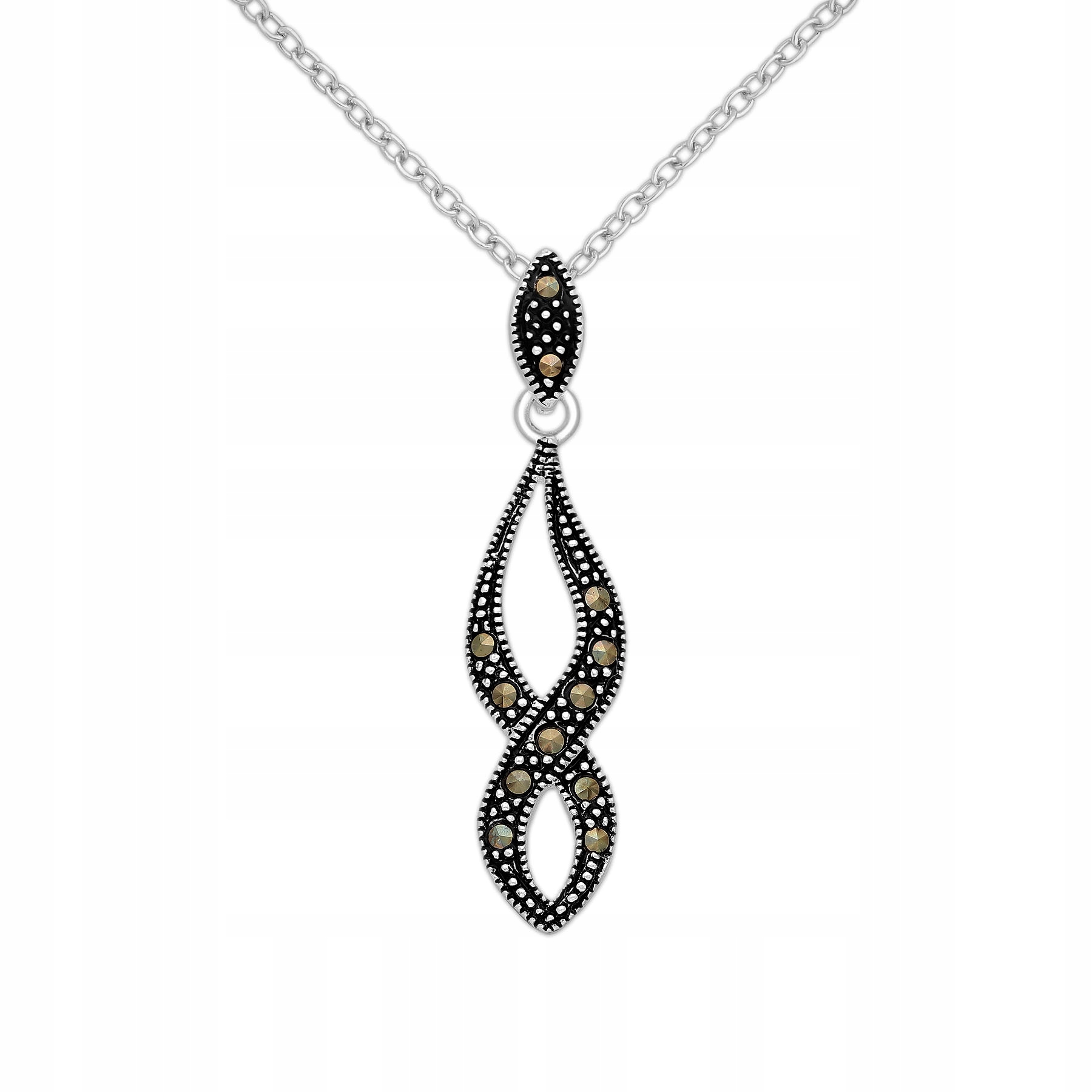 Strieborný prívesok s Marcasites Infinity