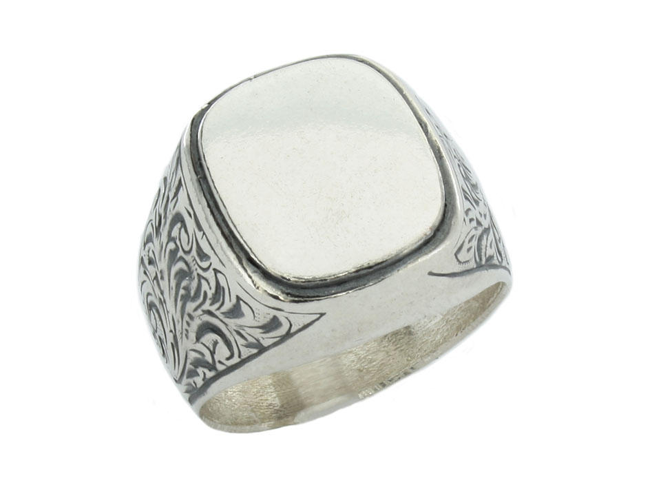 Striebro 0,925 Signet Heavy Decoration Men's Side 03