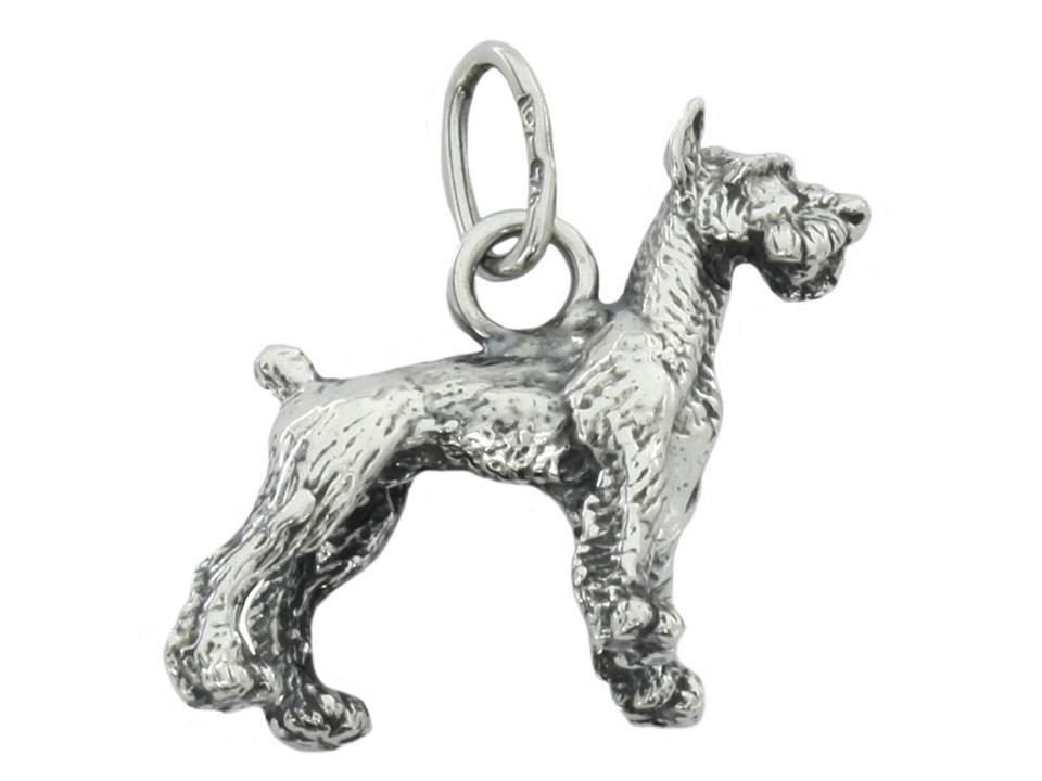 Striebro 0,925 Pendant Schnauzer Purebred 3D Dog