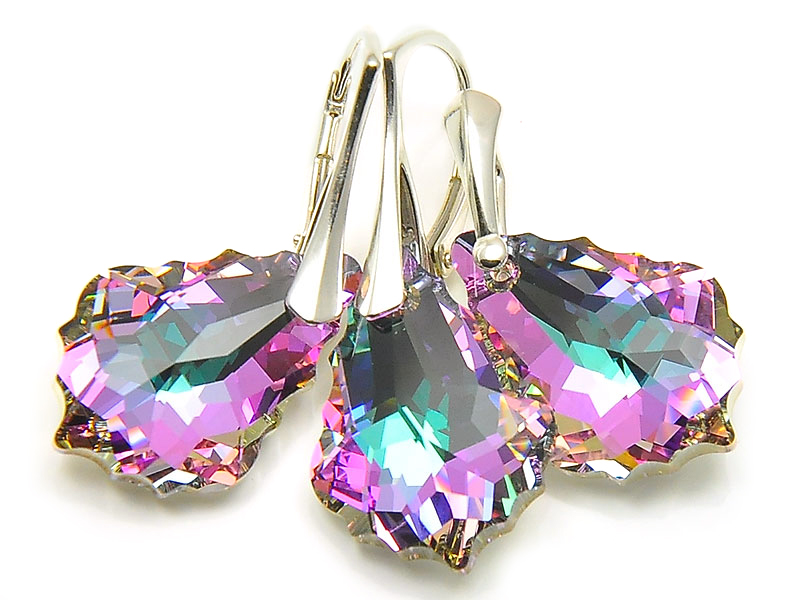 Strieborná sada 925 náušníc Wisior Swarovski puzdro