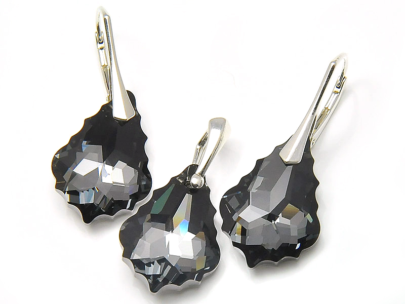 Strieborná súprava 925 Swarovski náušnice prívesok