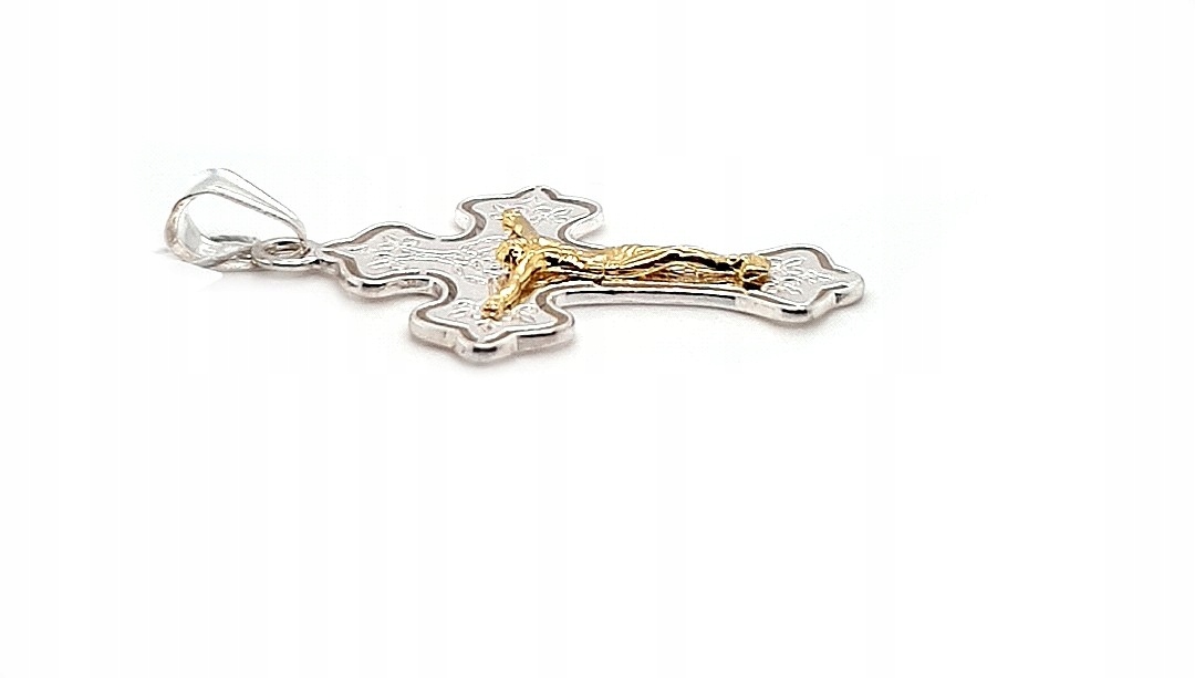 Strieborný kríž Jesus Gold -Plát 925 Openwork