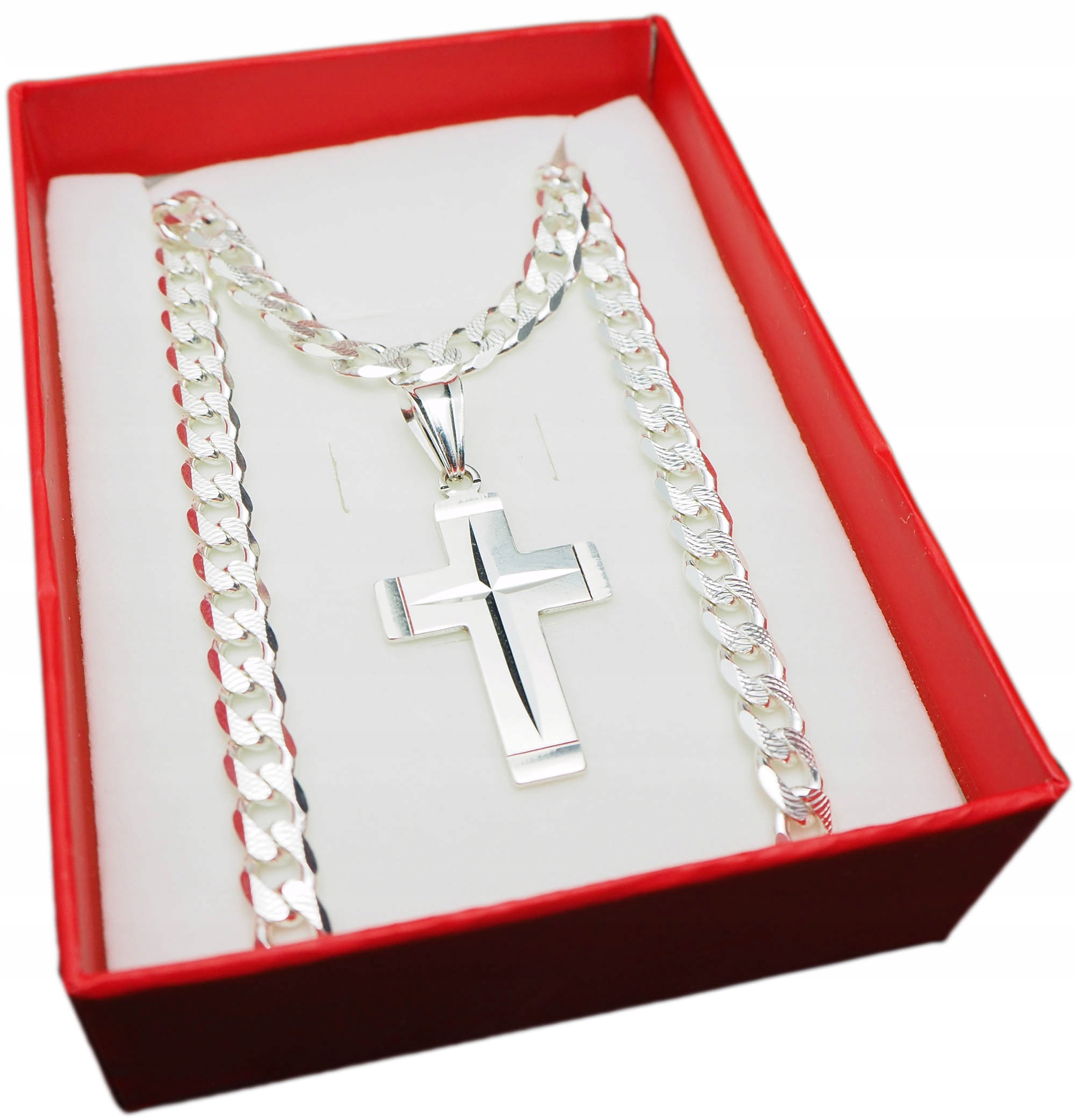 Strieborný reťazec MMęski Pacer +Cross Set