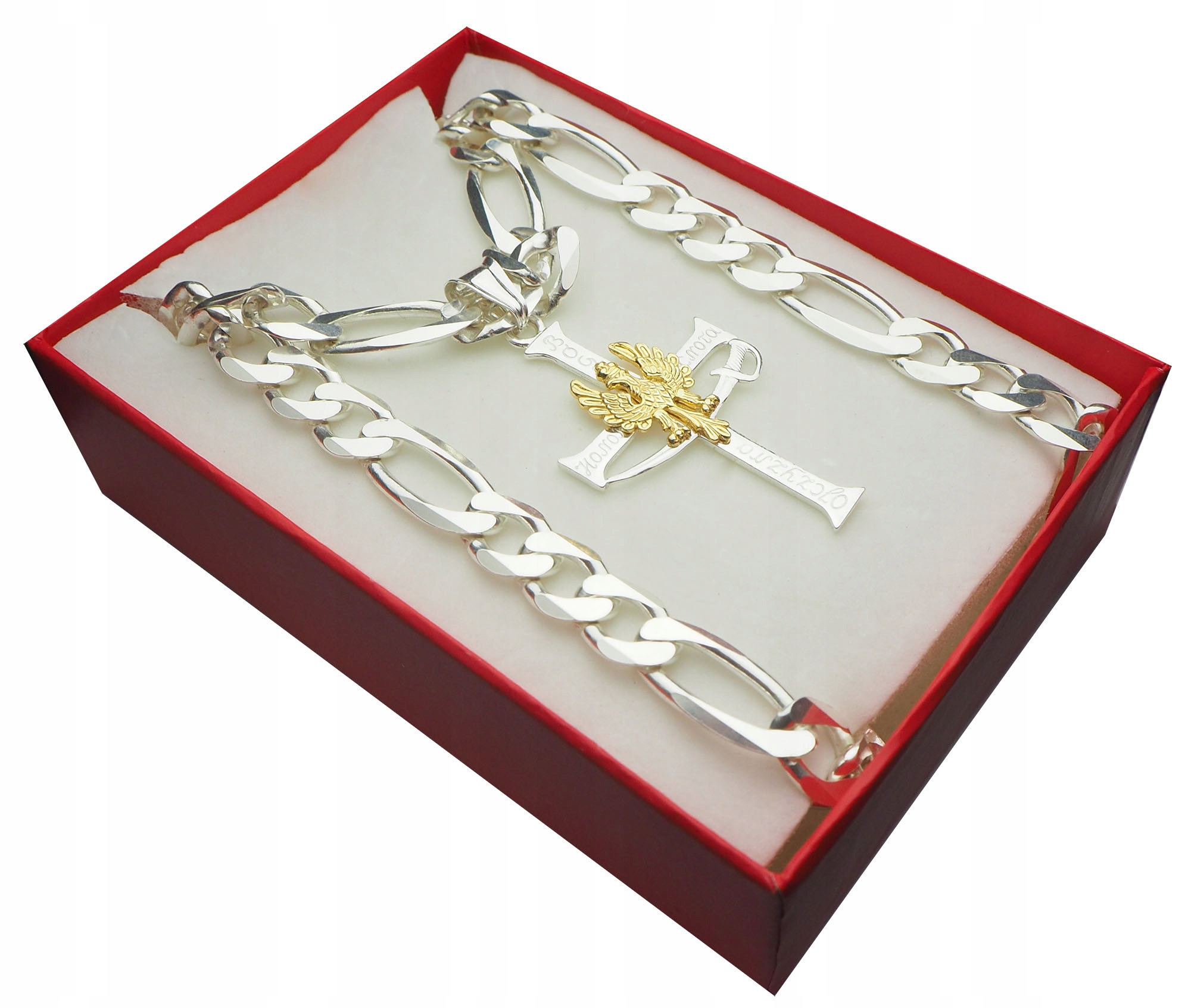 Strieborný reťazec 50 cm +Cross God Hontern Highland