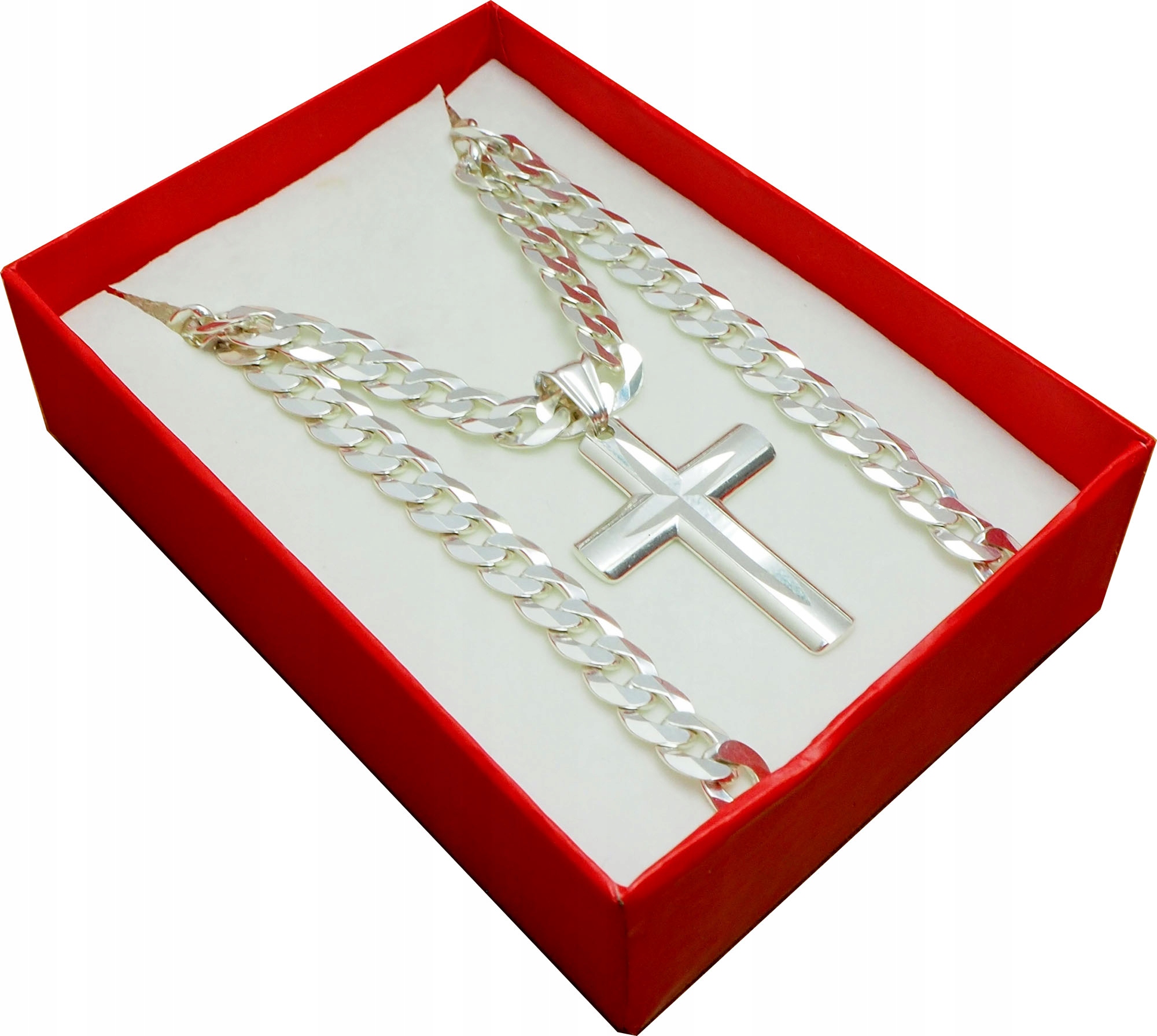 Strieborný reťazec 50 cm šarže + krížové striebro