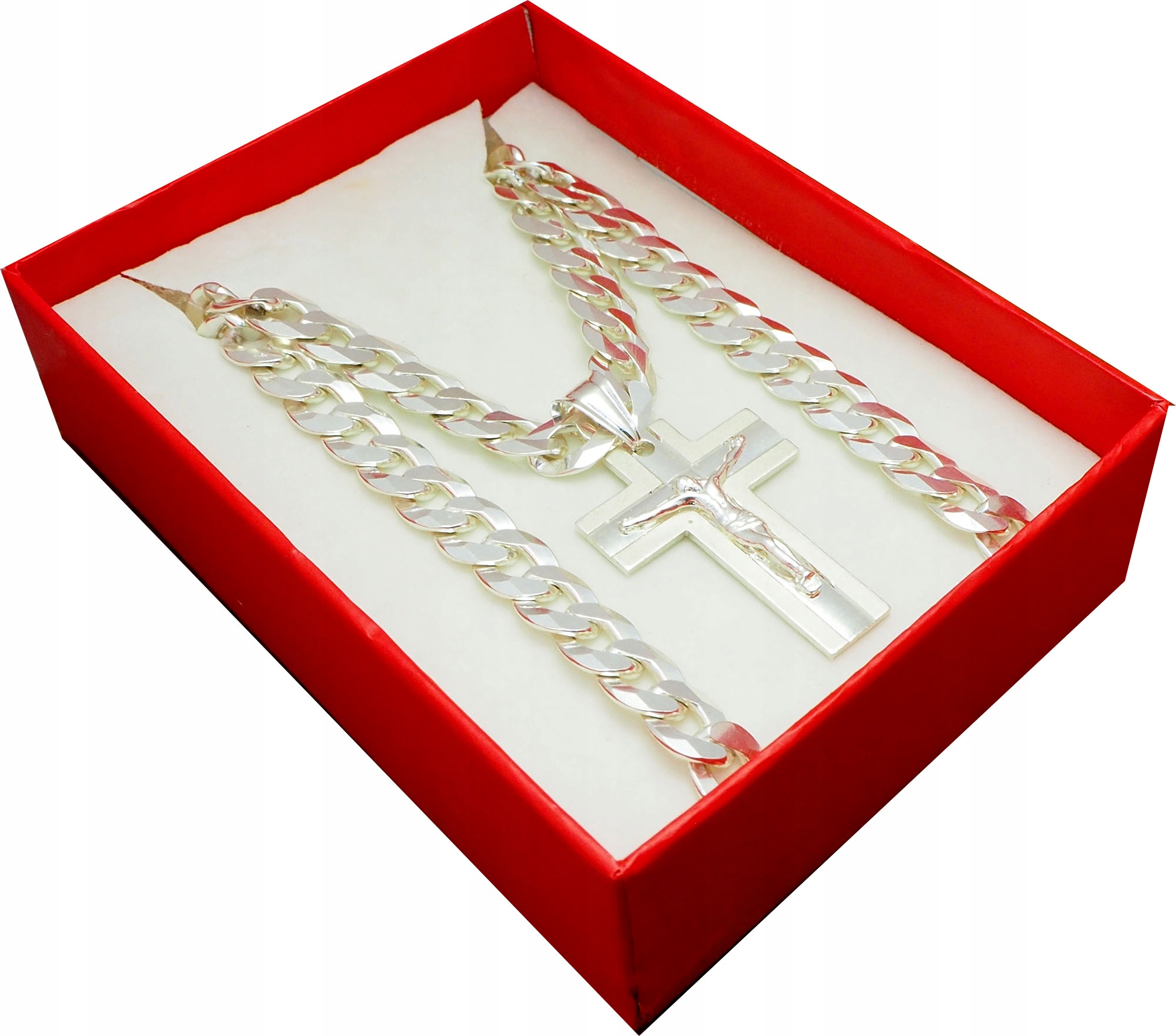 Strieborný reťazec 55 cm + kríž s Ježišom