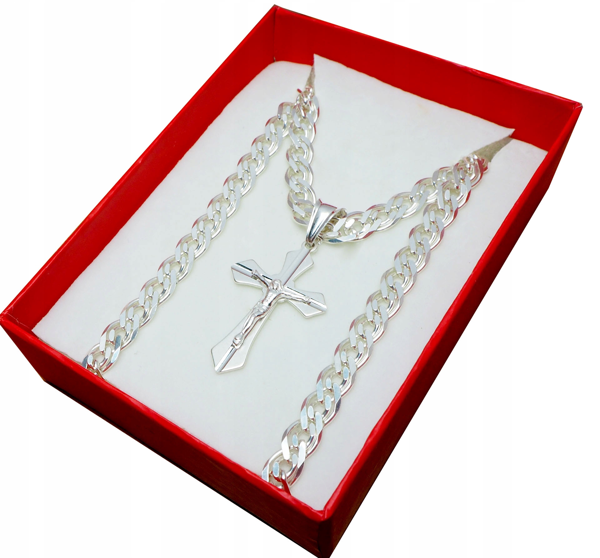 Strieborný reťazec 60 cm+ kríž s Ježišovým striebrom