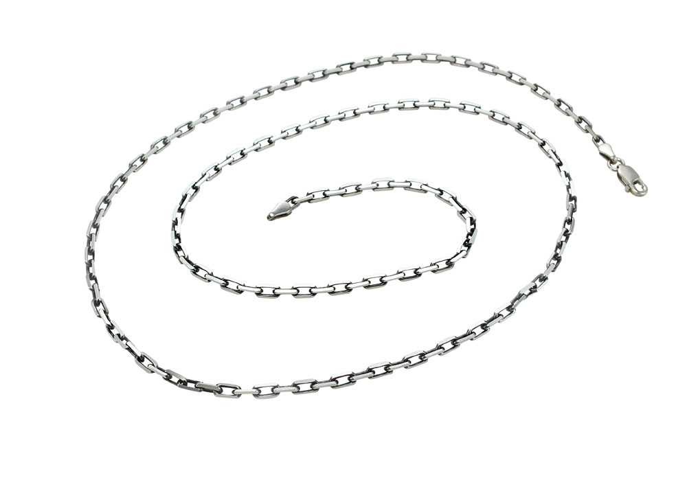Diamondový diamant strieborného reťazca oxidovaný 70 cm