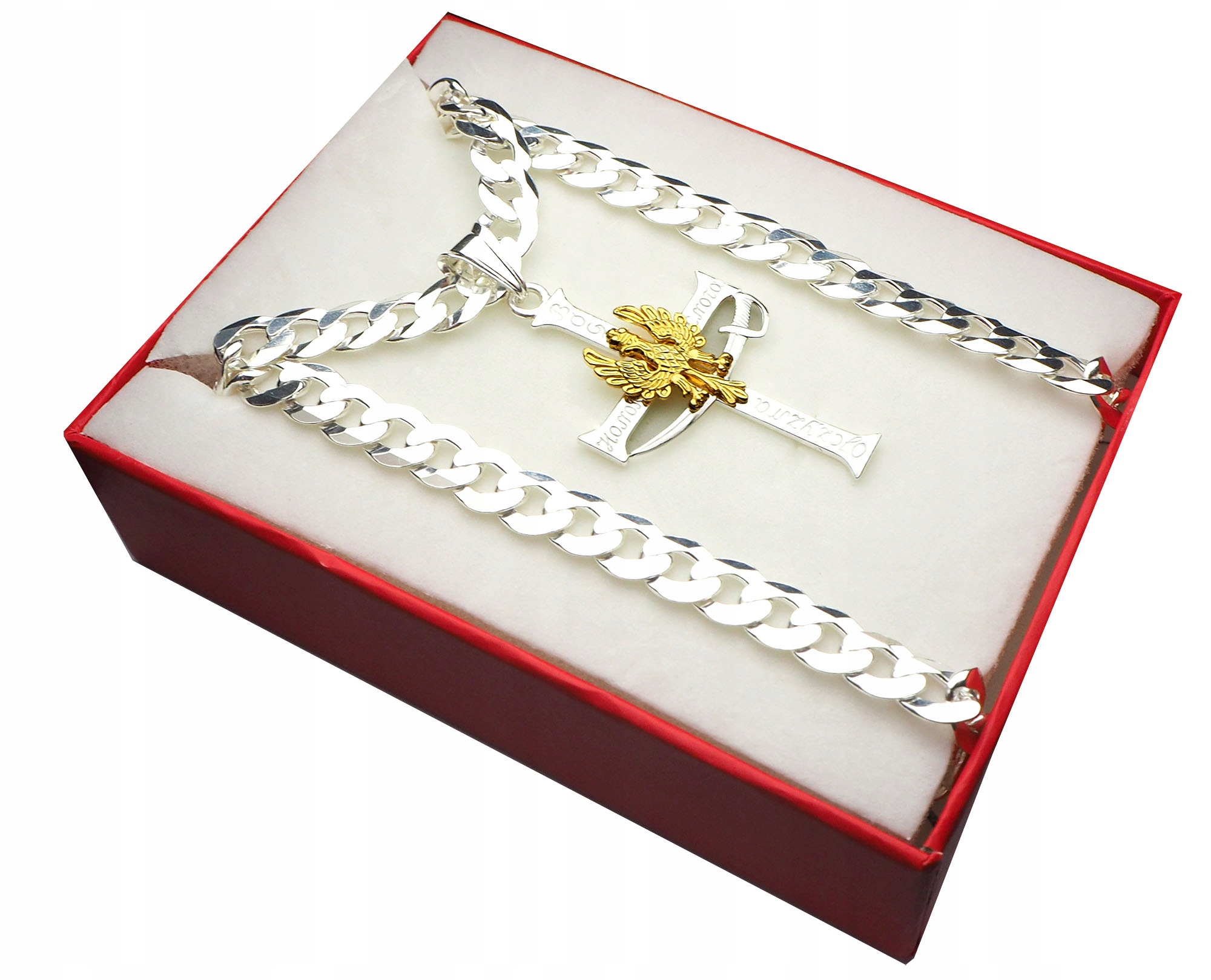 Strieborný reťazec 55 cm + Cross God Honor
