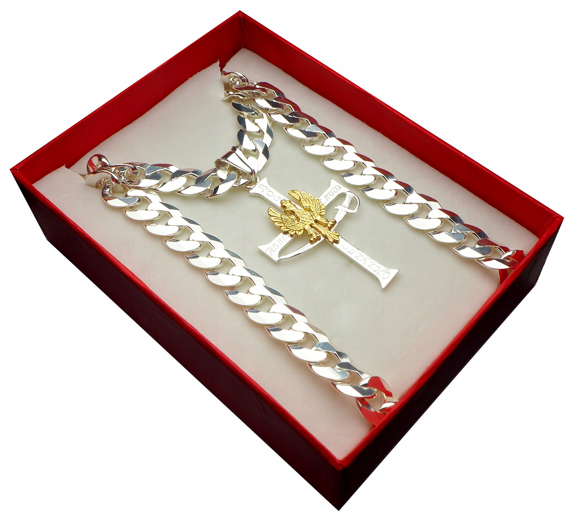 Strieborný reťazec Pancer 65 cm + Cross God Honor