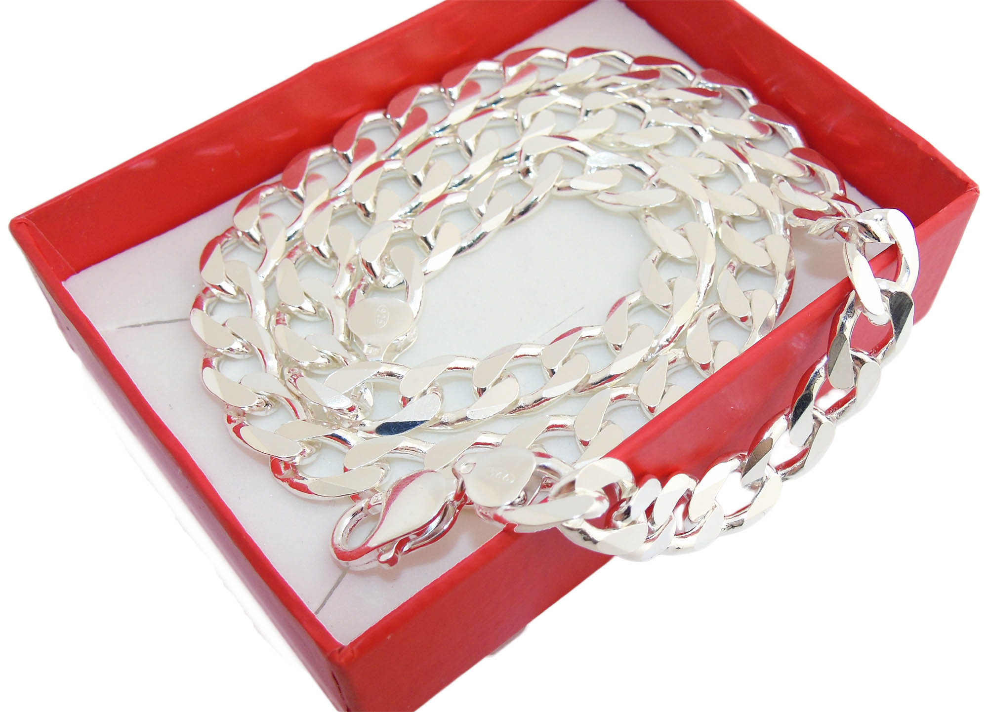 Strieborné reťazové pasty hrubé 9,8 mm 55 cm striebro