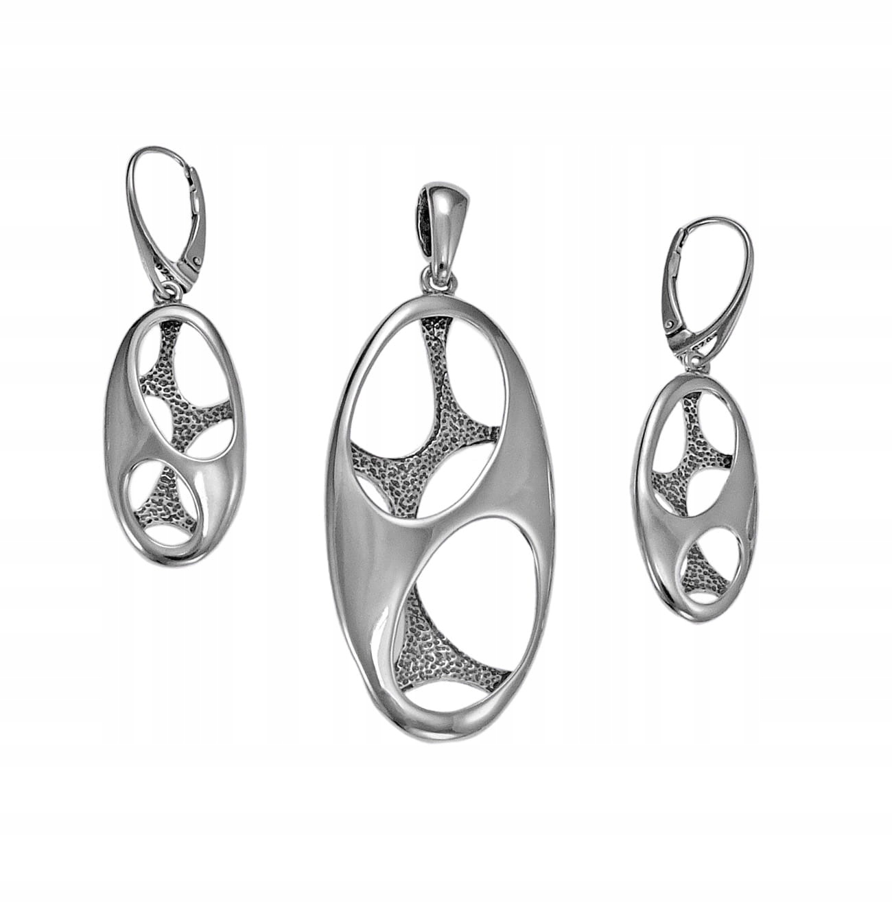 Striebro oxidované openwork fancy set vzor