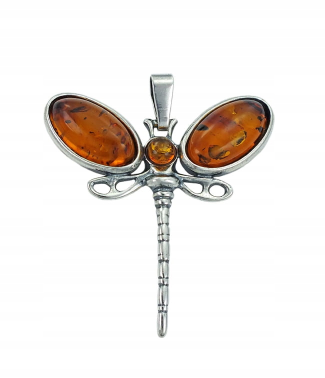 Silver Dragonfly prívesok s Amberom!