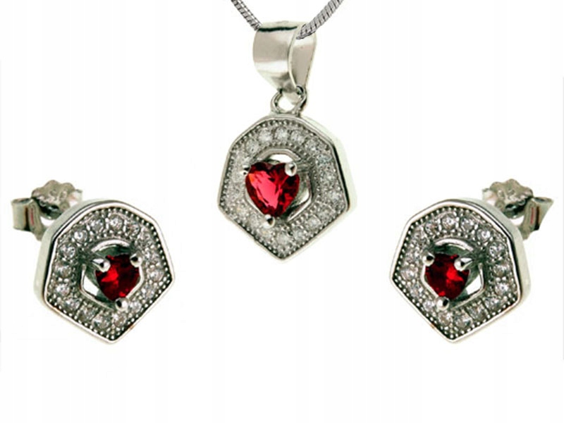 Strieborná šperky s 925 Ruby kamienky