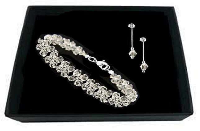 Strieborný set strieborného náramku Swarovski