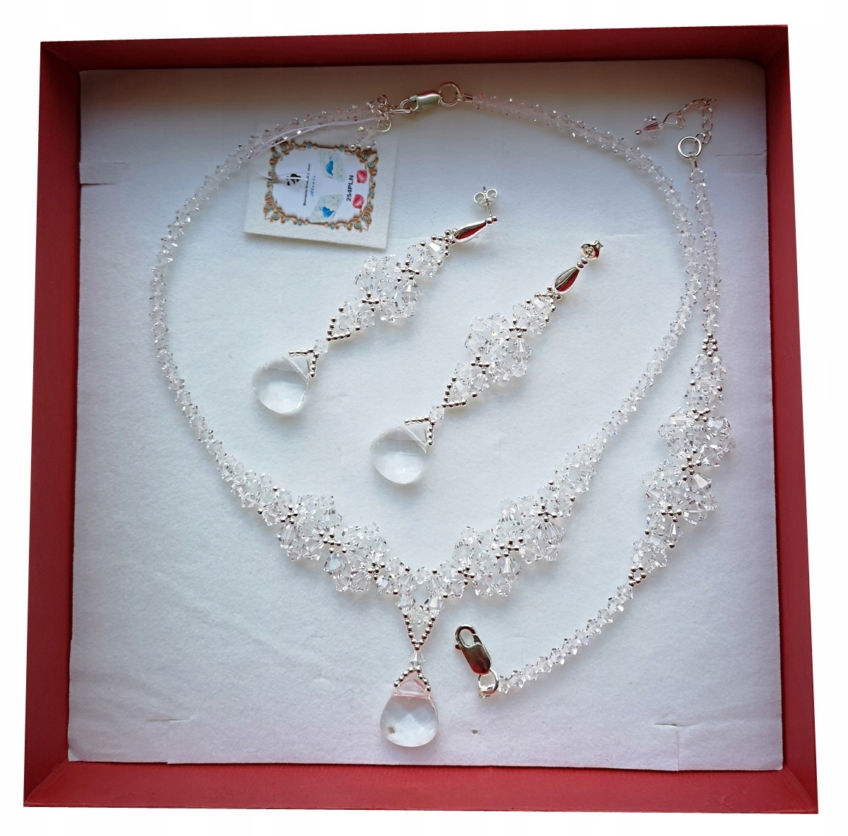 Strieborná sada s kryštálmi Swarovski
