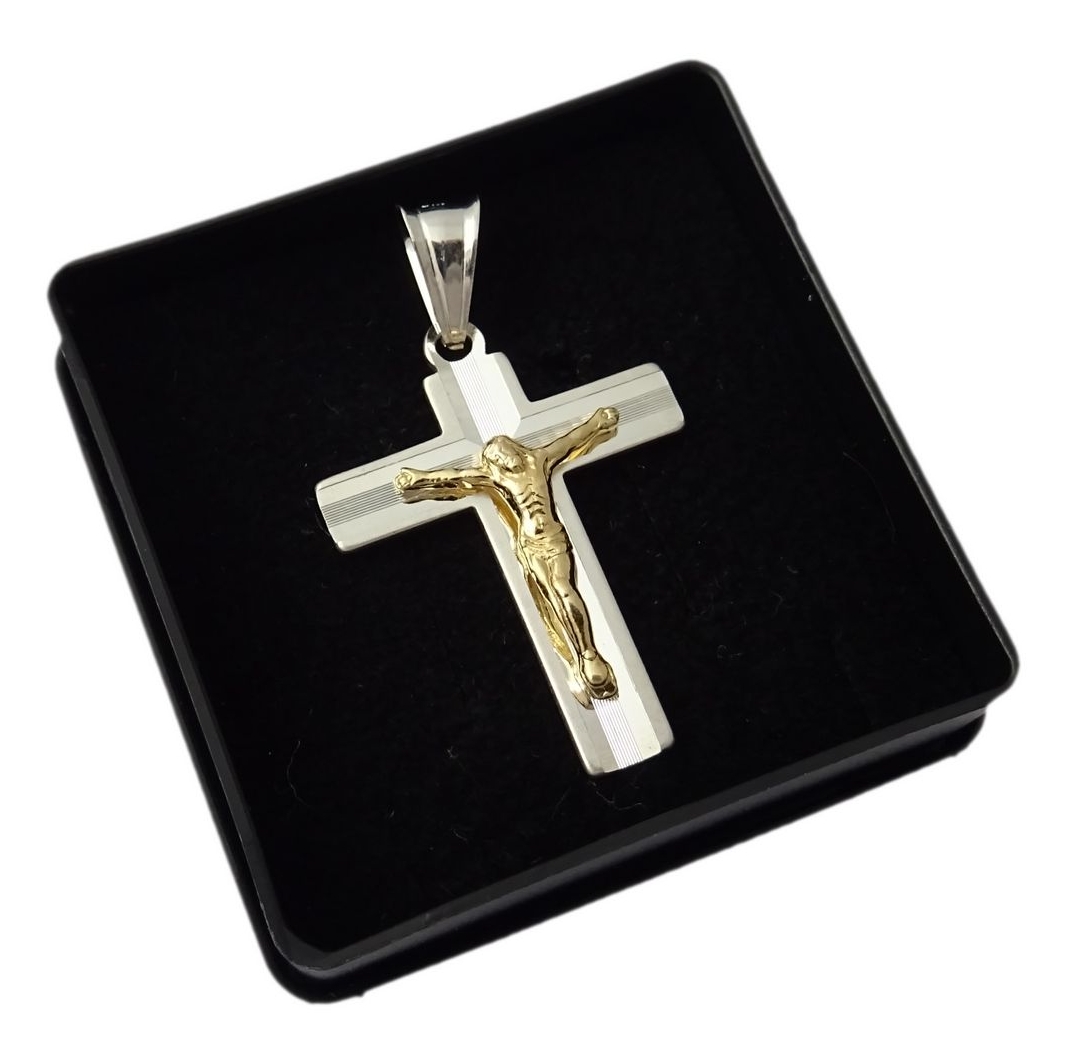 Strieborný mužský strieborný kríž - skvelý vzor -50%