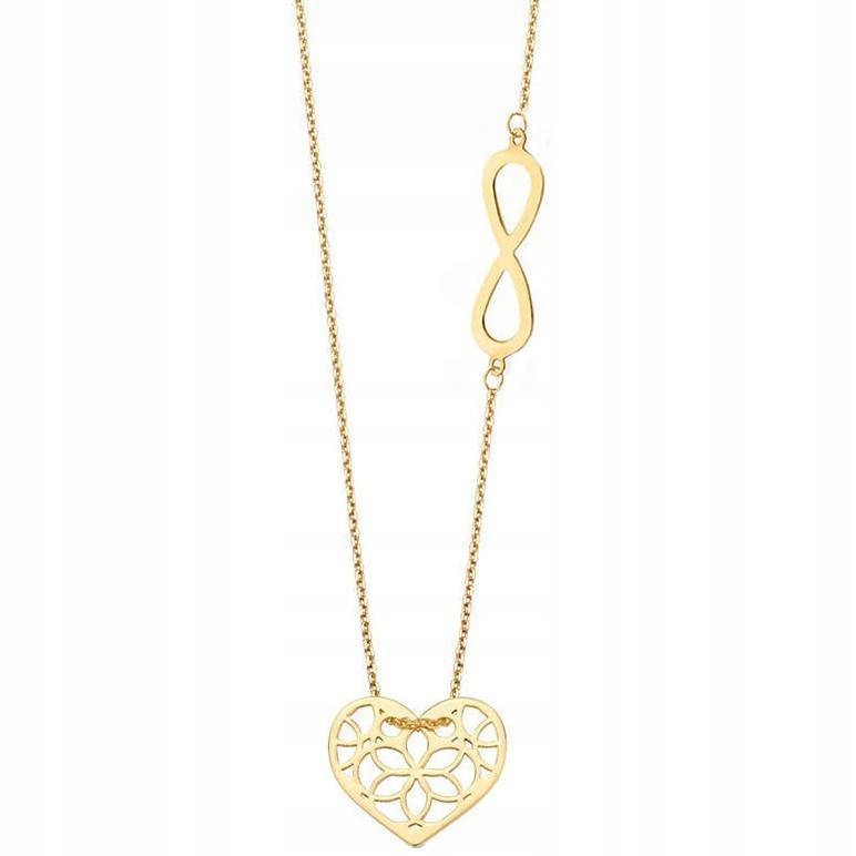 Strieborný náhrdelník skúška 925 Infinity Heart