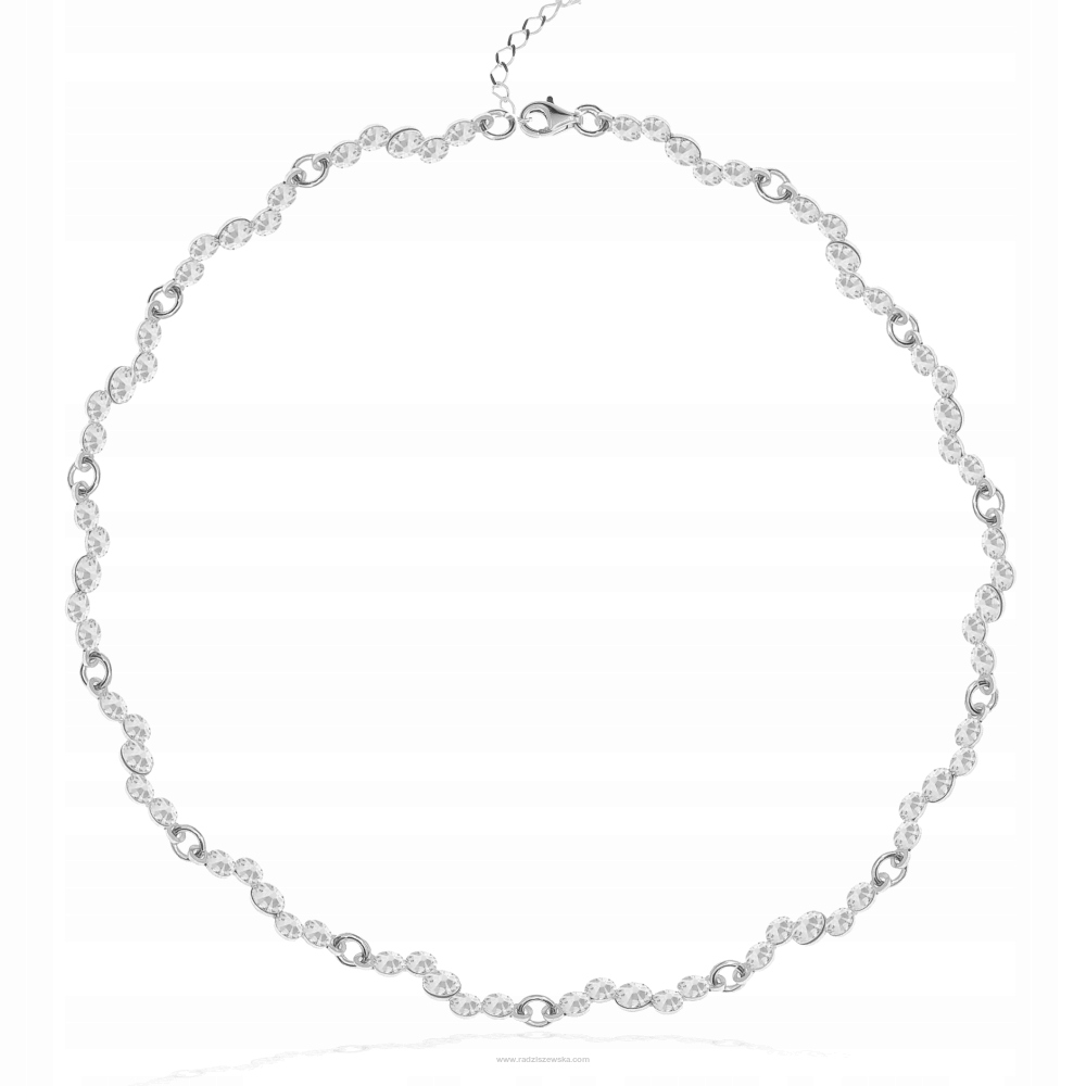 Strieborný svadobný náhrdelník s kryštálmi Swarovski