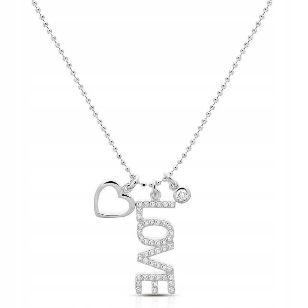 Strieborný náhrdelník s príveskami LOVE HEART 925