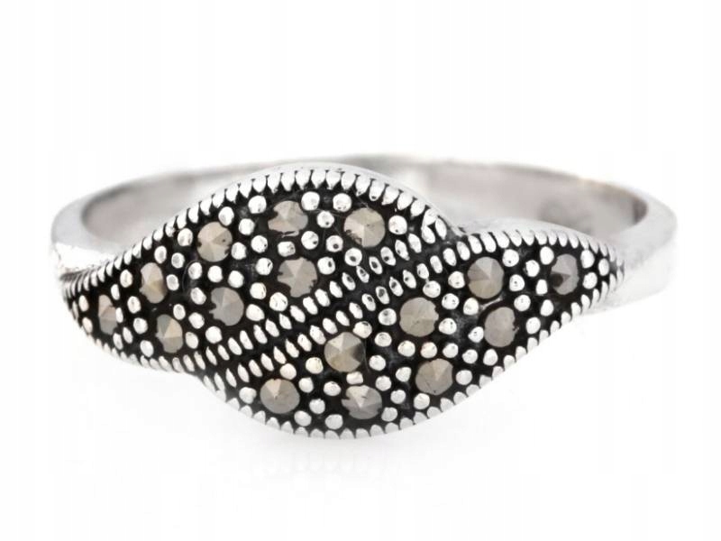 Striebro 925 prsteň s 20r Marcasites