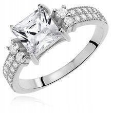 Strieborný prsteň NICE FRAMED ZIRCONIA 16