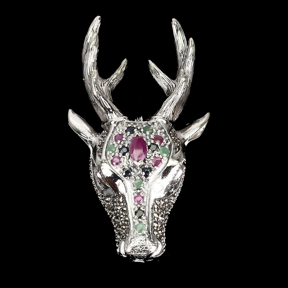 Marcasite rubínový strieborný prsteň 18 925 jeleňov