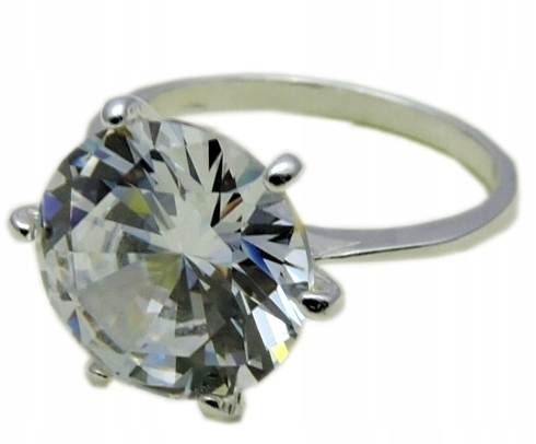 Strieborný prsteň s kubickými zirkónmi ako diamant, veľkosť 19
