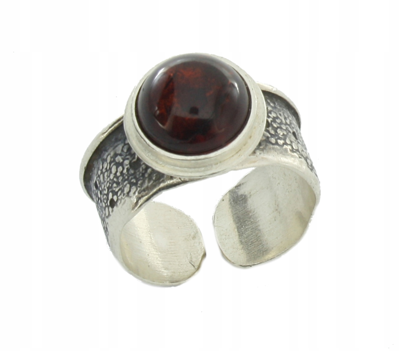 Striebro, Rhodium-rhodium Ring 925- s Amberom